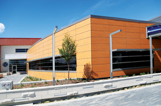 Royal Vista Multi-Service Facility in Calgary. http://www.bird.ca/News-and-Media/news-263.html Cladding: Trespa ® Image Source: http://www.bird.ca/News-and-Media/news-263.html